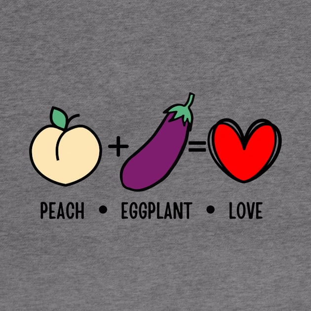 Peach Eggplant Love Funny by DesignArchitect